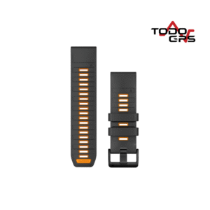 Correas de reloj QuickFit® 22 Silicona color grafito/naranja brillante