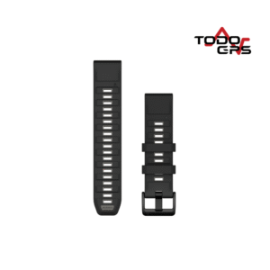 Correas de reloj QuickFit® 22 Silicona color negro/gris guijarro