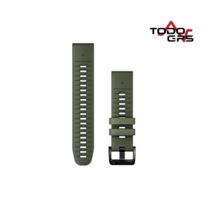 Correas de reloj QuickFit® 22 Silicona color grafito/verde