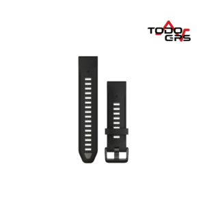 Correa de reloj QuickFit® 20 Silicona color negro/gris