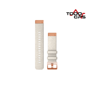 Correa de reloj QuickFit® 20 Nylon blanco, componentes oro rosa