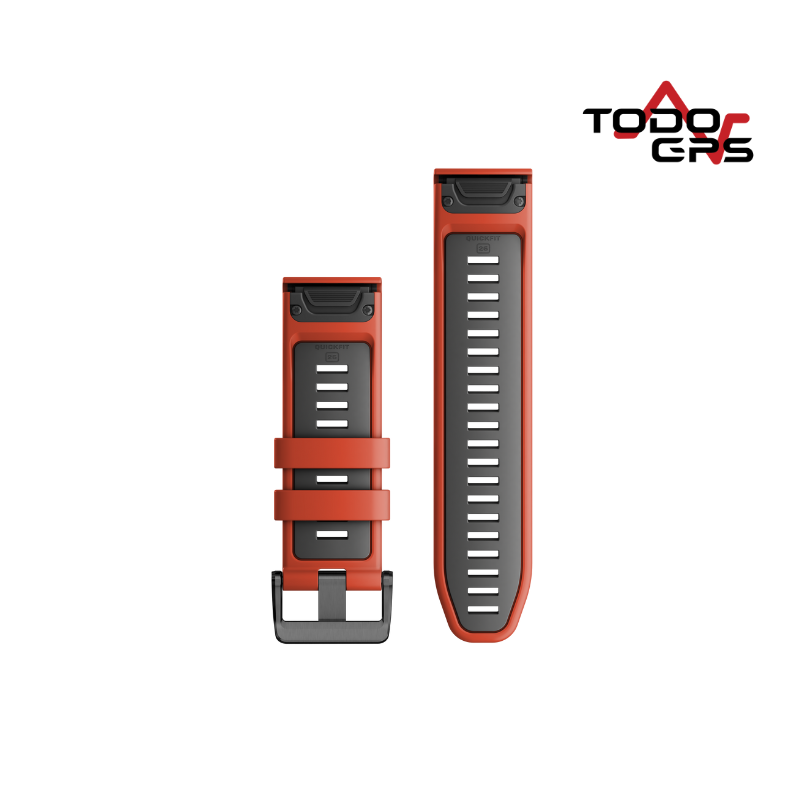 Correas de reloj QuickFit® 26 Silicona gris/rojo - Image 2