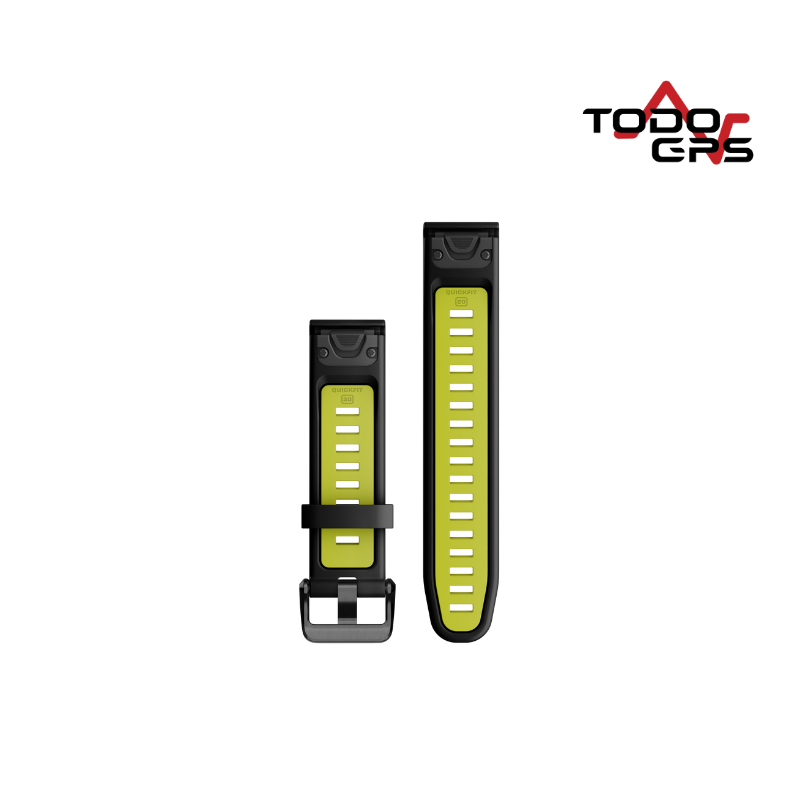 Correa de reloj QuickFit® 20 Silicona lima/negro - Image 2