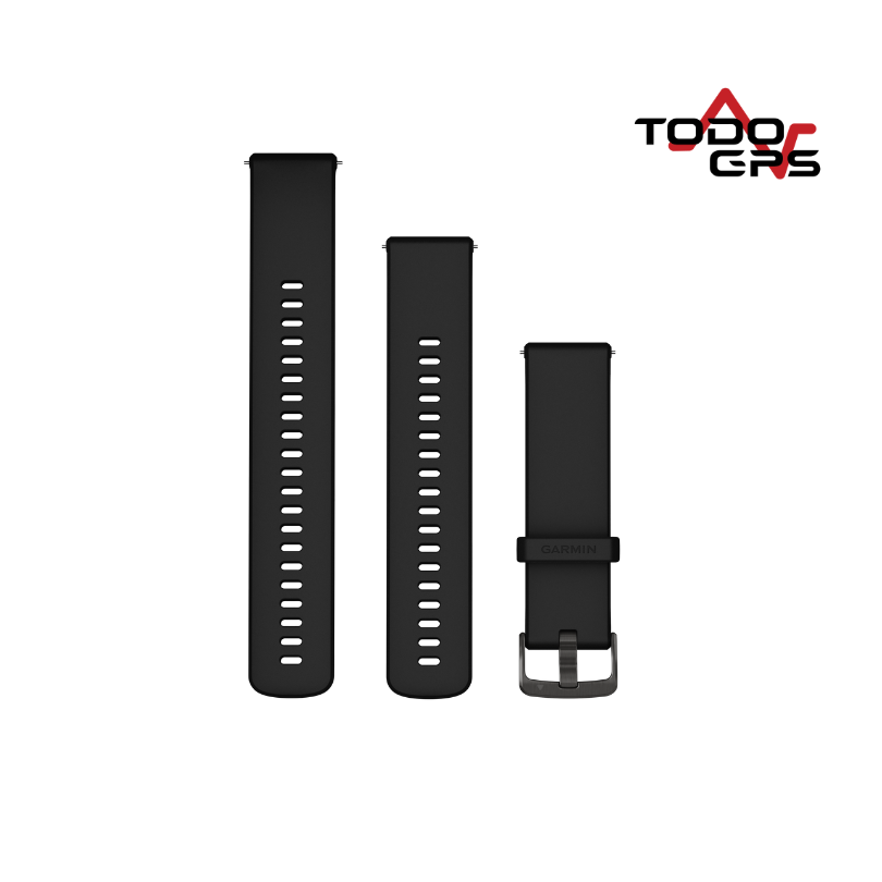 Correas de rápida liberación (22 mm) Silicon Negro con hebilla gris