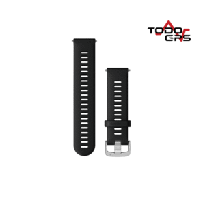 Correas de rápida liberación (22 mm) Silicon color Negro, hebilla plateada