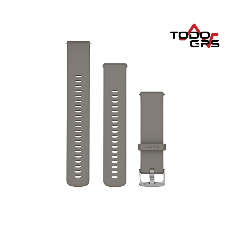 Correas de rápida liberación (22 mm) Silicona gris , hebilla plateada