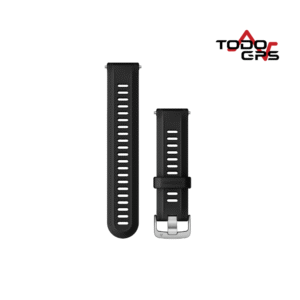 Correas de reloj Forerunner® (22 mm) color Negro con hebilla plateada