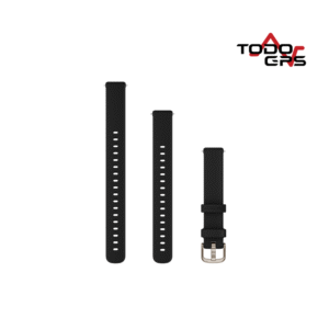 Correas para Lily® 2 (14 mm) Silicona negra, hebilla en oro crema