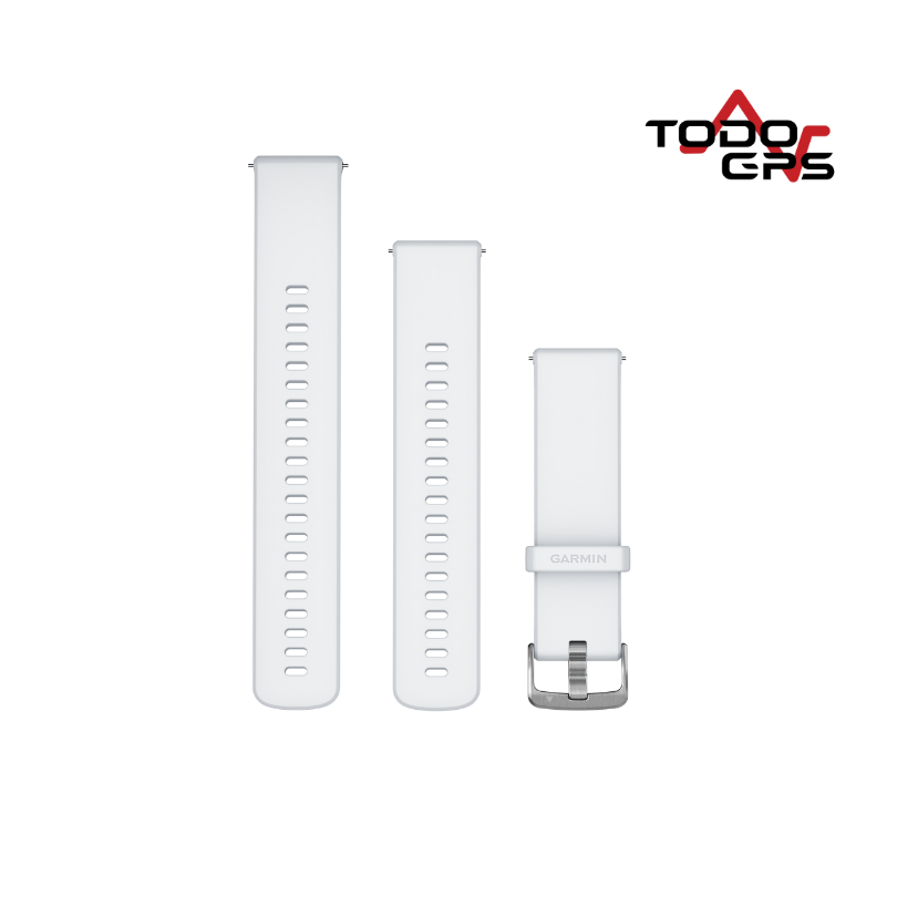 Correas de rápida liberación (22 mm) Silicon Blanco, hebilla plateada