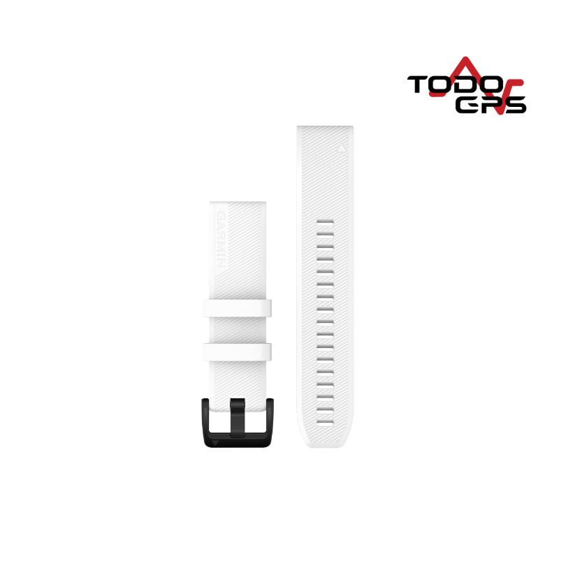 Correas de reloj QuickFit® 22 Silicona Blanco, componentes de acero inoxidable en negro