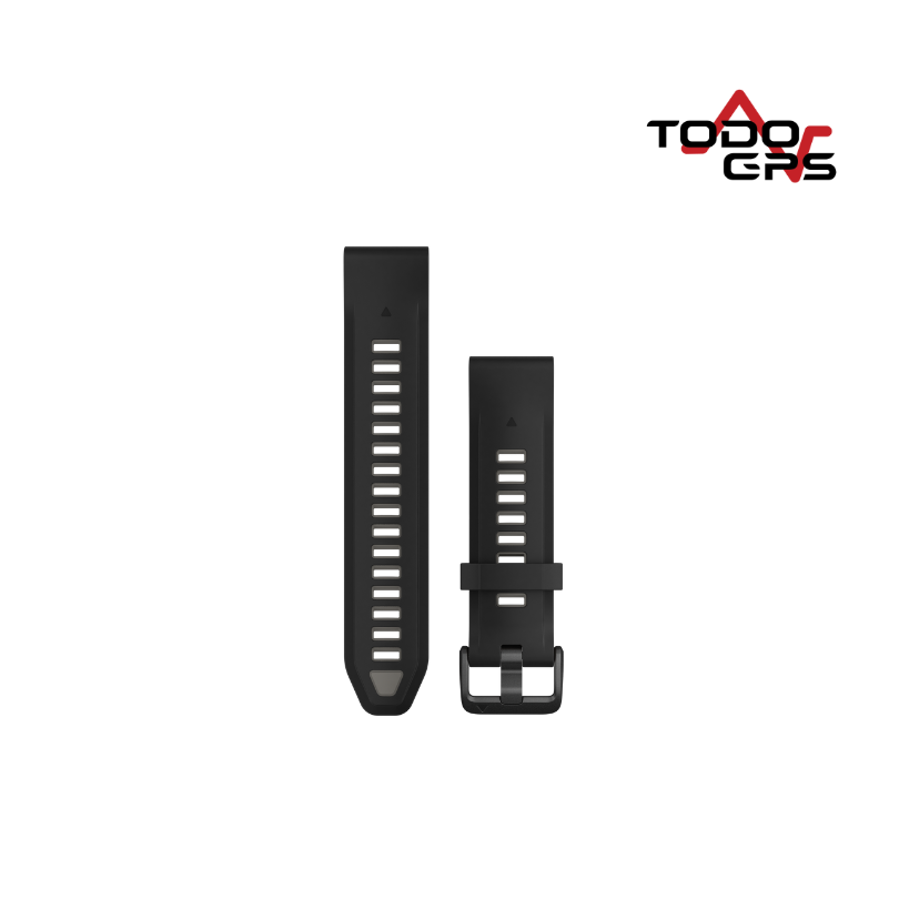 Correa de reloj QuickFit® 20 Silicona color negro/gris