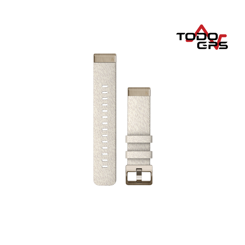 Correa de reloj QuickFit® 20 Nylon blanco, hebilla en oro claro