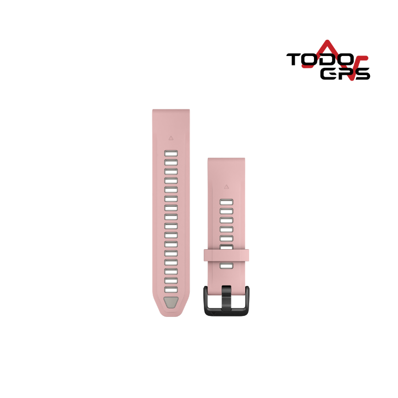 Correa de reloj QuickFit® 20 Silicona color rosa/gris niebla