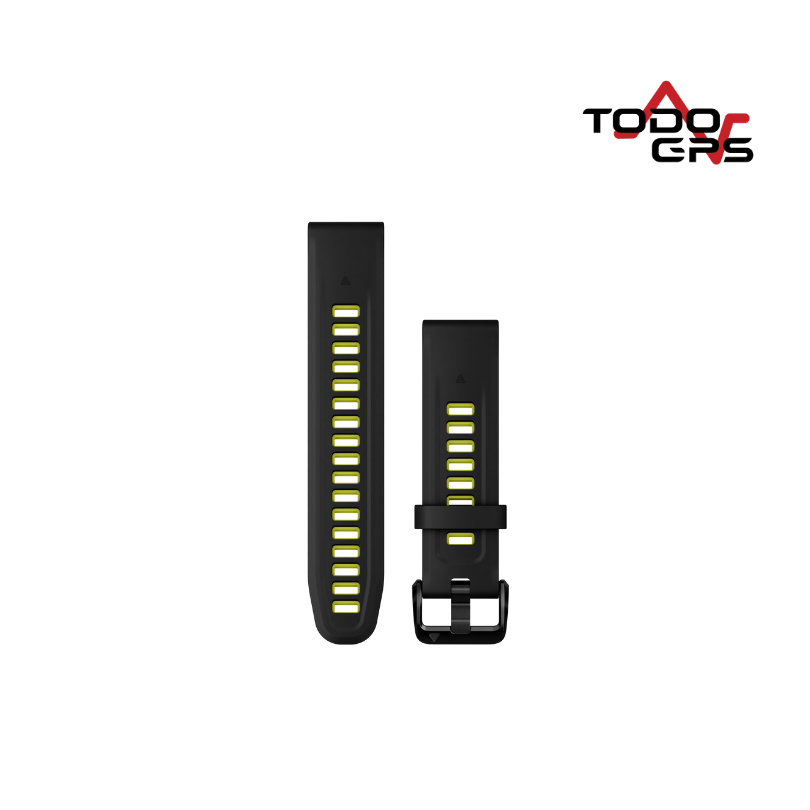 Correa de reloj QuickFit® 20 Silicona lima/negro