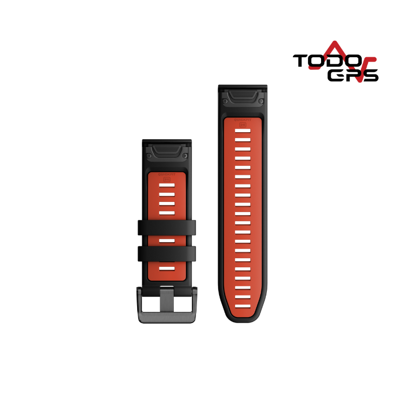Correa de reloj QuickFit 26 Silicona color rojo/negro - Image 2