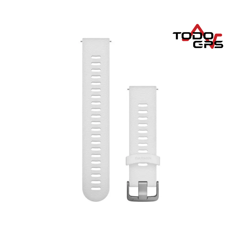 Correas de rápida liberación (20 mm) Correa de silicona blanca, componente de acero inoxidable