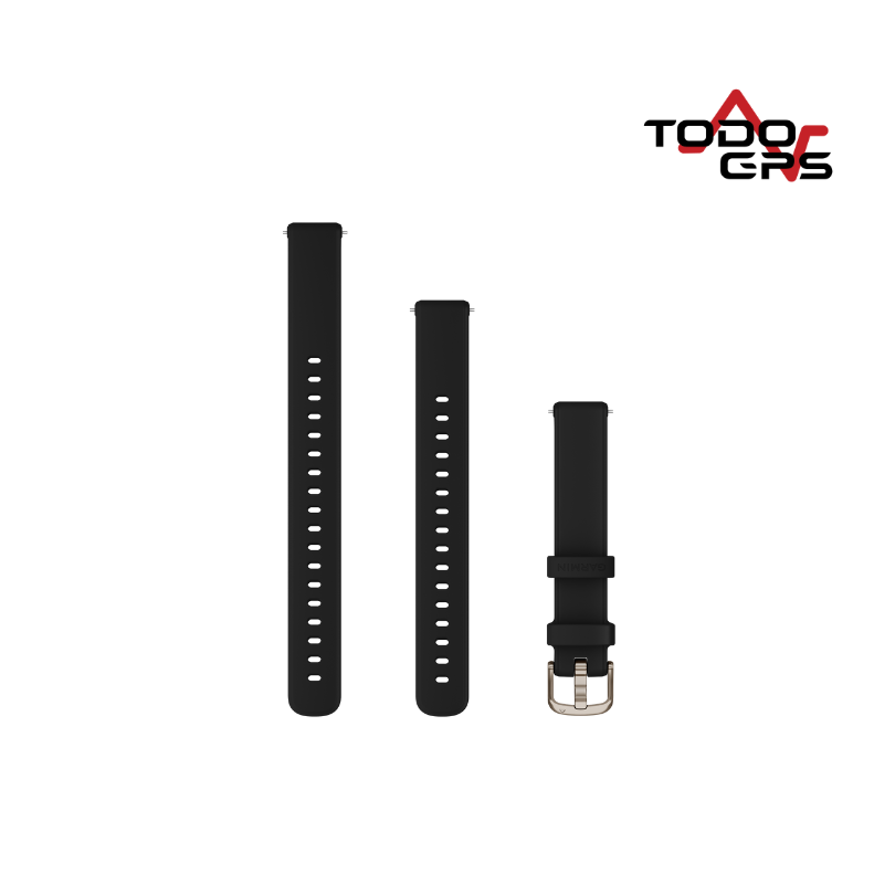 Correas para Lily® 2 (14 mm) Silicona negra, hebilla en oro crema