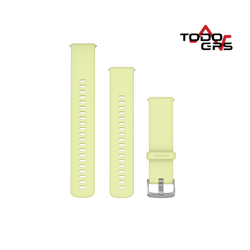 Correas de liberación rápida (22 mm) Silicona color amarillo, hebilla plateada