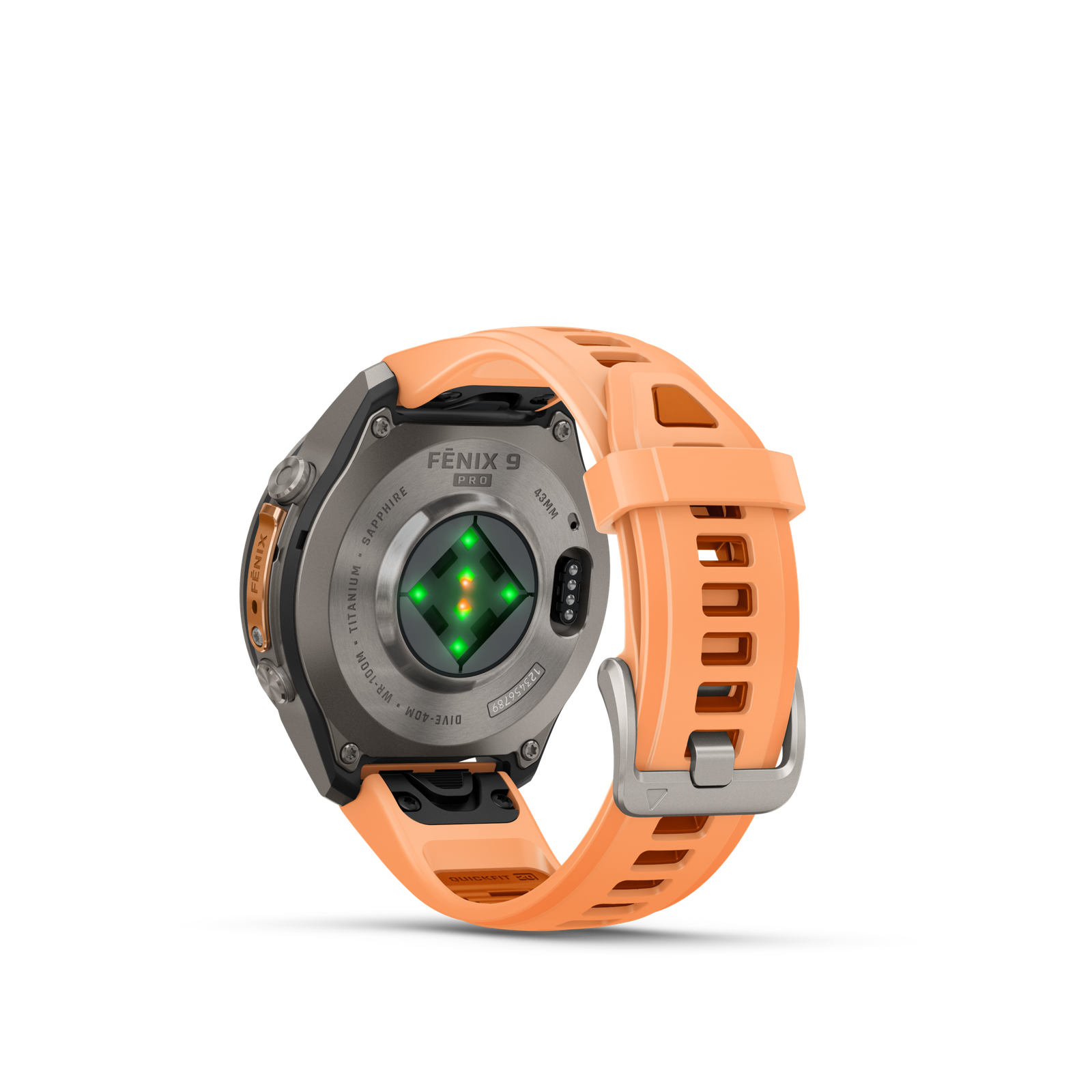 fénix 9 Pro – 43mm Titanio con correa de silicona en rosa/naranja - Imagen 3