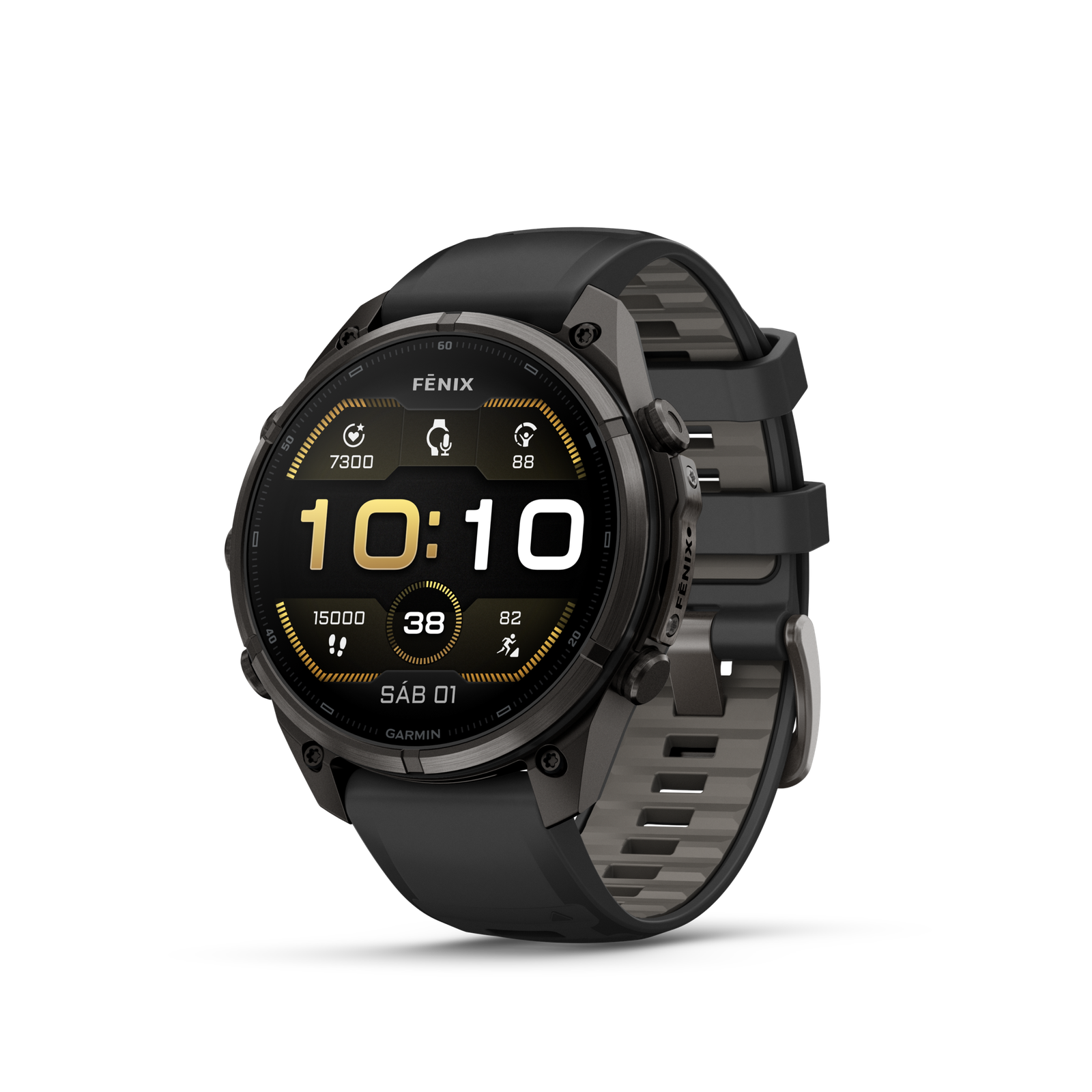 fénix 9 Pro – 47mm Titanio gris carbón con correa de silicona negro/gris