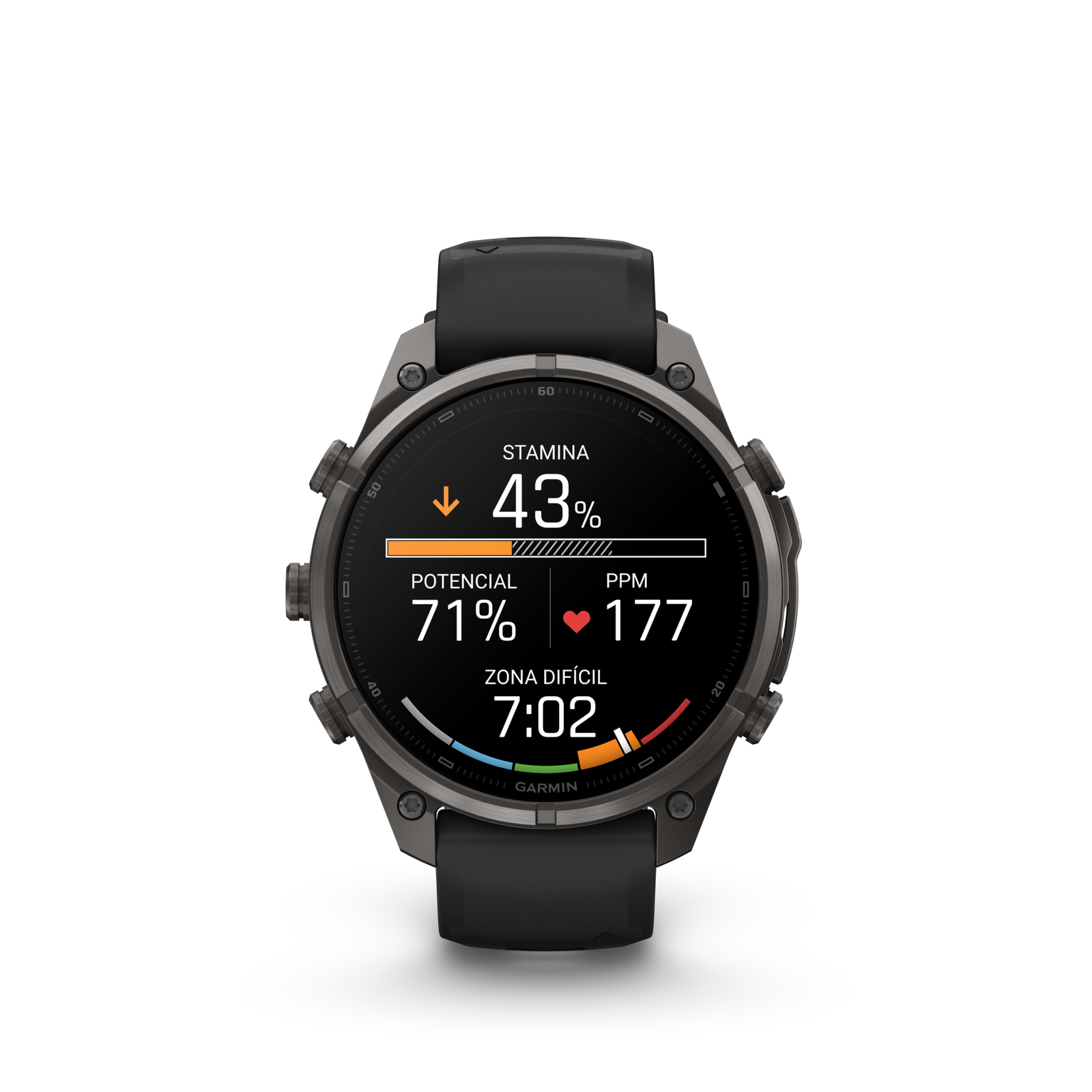 fénix 9 Pro – 47mm Titanio gris carbón con correa de silicona negro/gris - Imagen 5