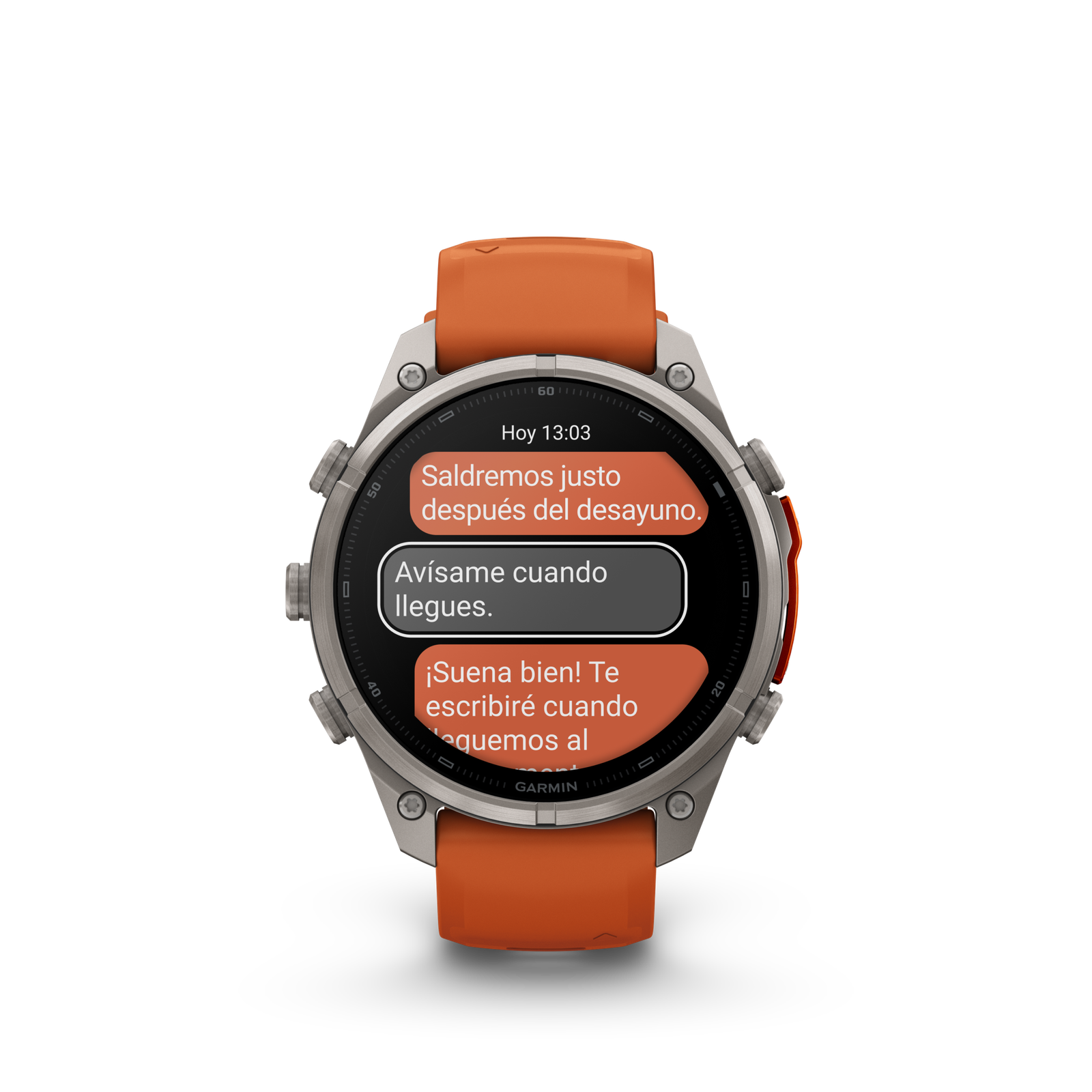 fénix 9 Pro – inReach, 47mm Titanio con correa de silicona naranja - Imagen 6