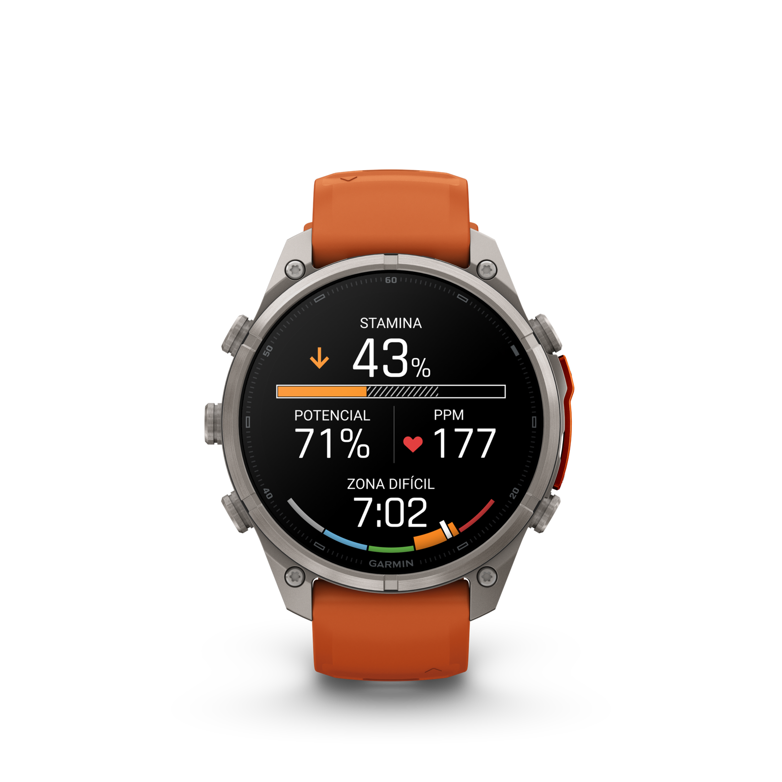 fénix 9 Pro – inReach, 47mm Titanio con correa de silicona naranja - Imagen 5