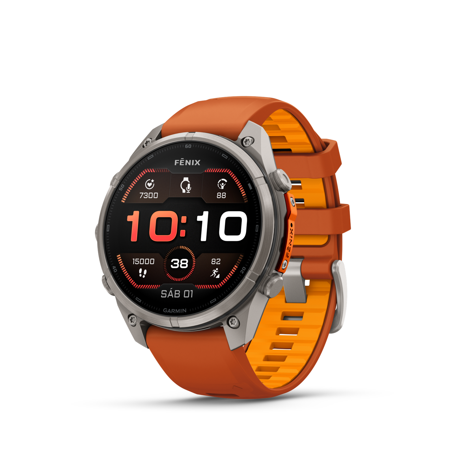 fénix 9 Pro – 47mm Titanio con correa de silicona naranja