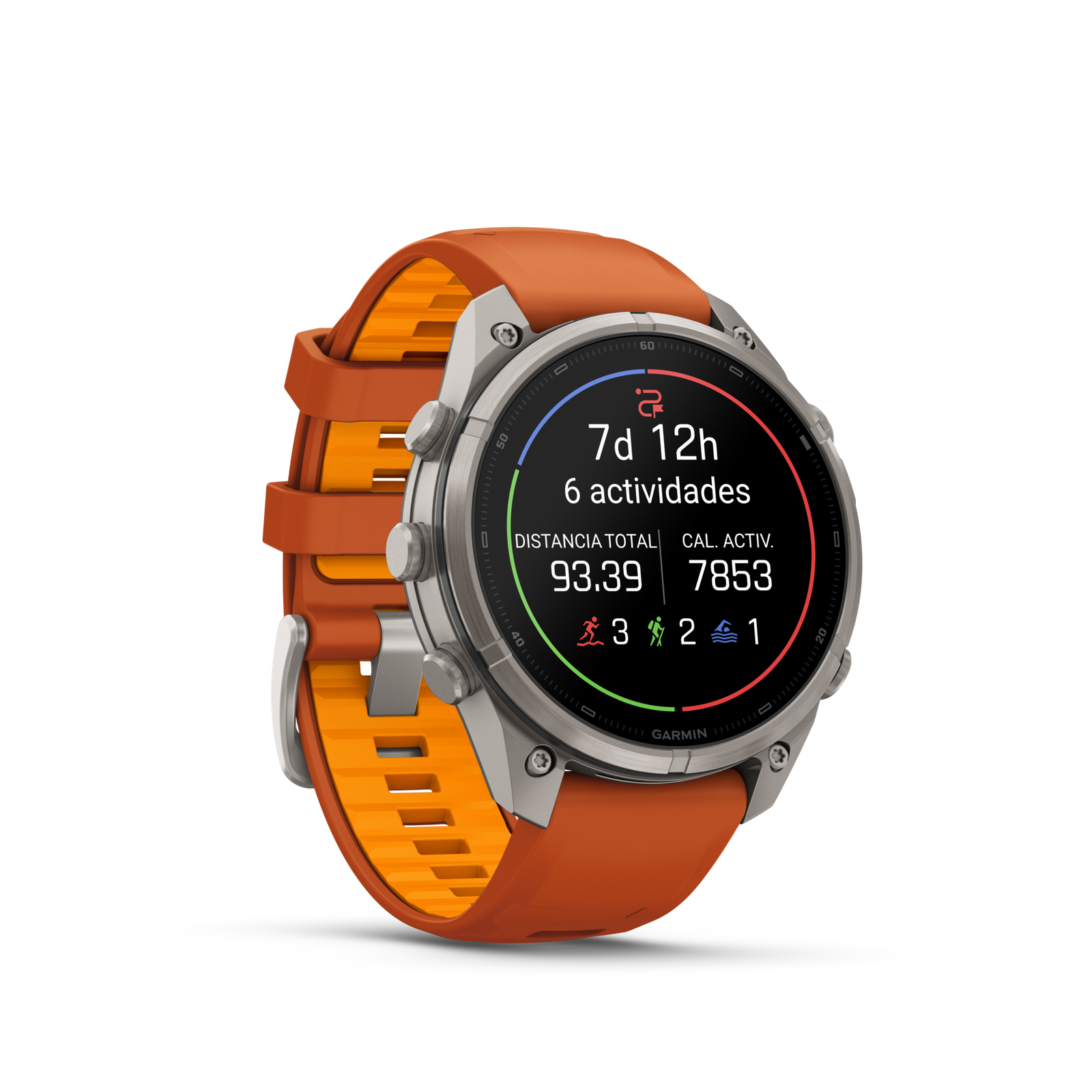 fénix 9 Pro – 47mm Titanio con correa de silicona naranja - Imagen 5