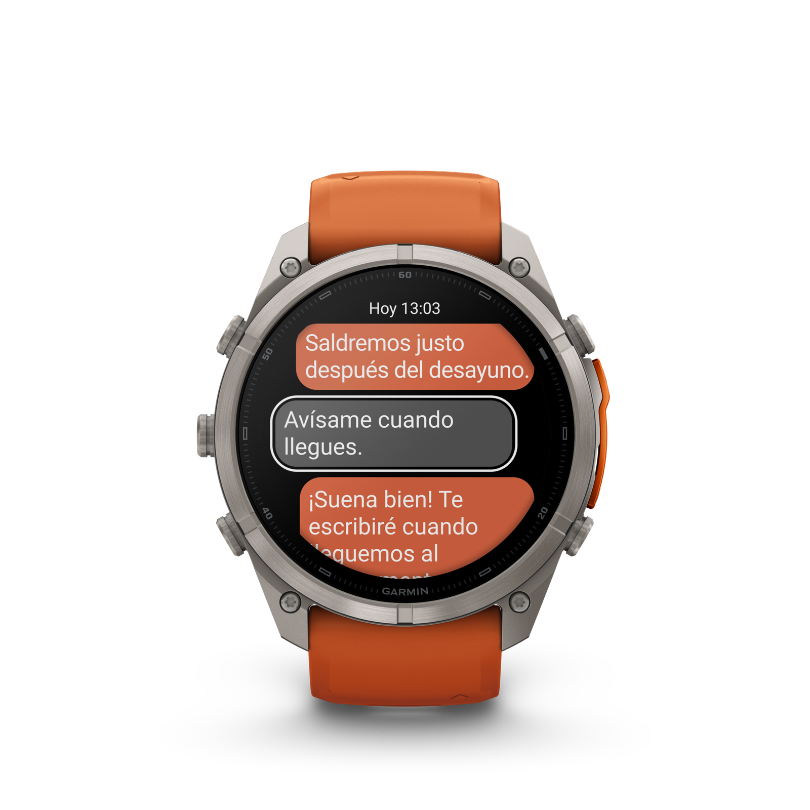 fénix 9 Pro – inReach, 51mm Titanio con correa de silicona naranja - Imagen 6