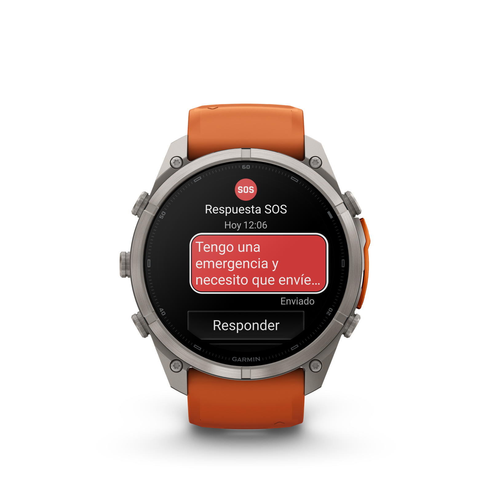 fénix 9 Pro – inReach, 51mm Titanio con correa de silicona naranja - Imagen 5
