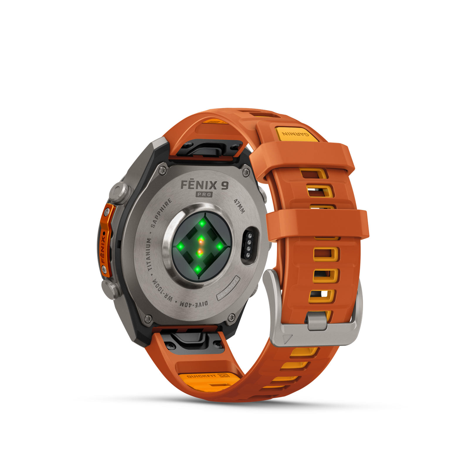 fénix 9 Pro – 47mm Titanio con correa de silicona naranja - Imagen 3